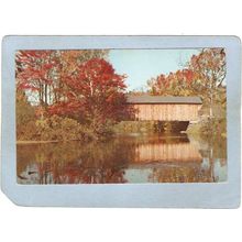 NH North Newport Covered Bridge Postcard Corbin Bridge Over Croydon Branch~414