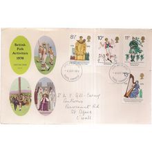 BRITISH FOLK ACTIVITIES fdc 4th August 1976 stamps =