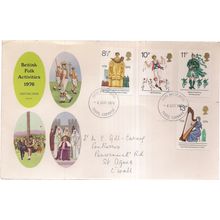 BRITISH FOLK ACTIVITIES fdc 4th August 1976 stamps