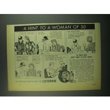 1939 Listerine Antiseptic Ad - A Hint to a Woman of 30