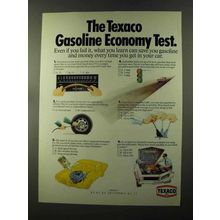 1973 Texaco Oil Ad - Gasoline Economy Test
