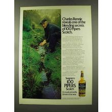 1973 Seagram's 100 Pipers Scotch Ad - Charles Rennie