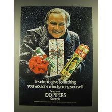 1973 Seagram's 100 Pipers Scotch Ad - It's Nice to Give Something