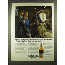 1973 Seagram's 100 Pipers Scotch Ad - Insist on Mellowing