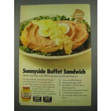 1974 Kraft Mustard and SPAM spread Ad, Sunnyside Buffet