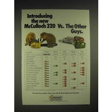 1978 McCulloch PM 320 chainsaw Ad - Vs. The Other Guys