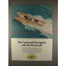1978 Pennzoil Ad w/ Miss Budweiser Hydroplane Champ!!