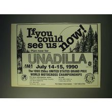 1989 Unadilla 1990 250cc U.S. Grand Prix World Motocross Championships Ad
