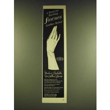 1966 Fownes Leather Brite Gloves Ad - A hand for exciting Fownes leather brites
