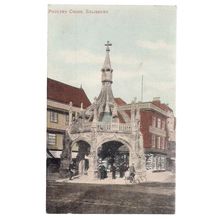 POULTRY CROSS, SALISBURY, WILTSHIRE unused antique postcard by F, Futcher =