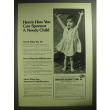 1974 Christian Children's Fund Advertisement - how you can sponsor a needy child