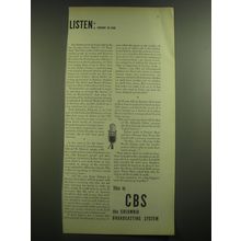 1946 CBS Columbia Broadcasting System Ad - Listen: January 26, 1946