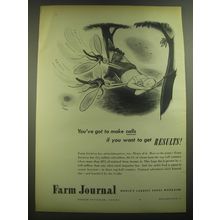 1946 Farm Journal Ad - cartoon by Richard Decker - You've got to make calls