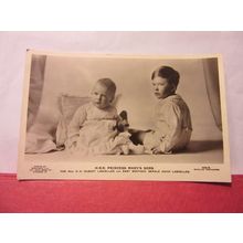 H.R.H. PRINCESS MARY'S SONS c.1922 unused postcard b/w RP /