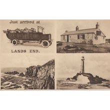 Vintage Old Limousine Saloon Car Lands End Cornwall Postcard