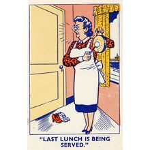 Hotel Kitchen Dinner Cook Last Meal Orders Old Comic Humour Postcard