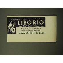 1960 Liborio Restaurant Ad - Exotic Latin Cuisine