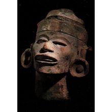 Antique Mexico Mexican 1200 AD Head Sculpture French Museum Postcard
