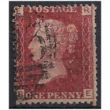 1858 SG43 1d Red Plate 151 Good/Fine Used Check Letters "RE".