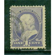 Used 212 1c Benjamin Franklin Just Clears M01471