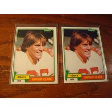 1981 Topps, 2-Cards, DWIGHT CLARK Rc, 49ers #422