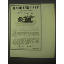 1922 Boice Junior Bench Saw Ad