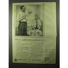1922 Ivory Soap Ad - When He Suddenly Takes To