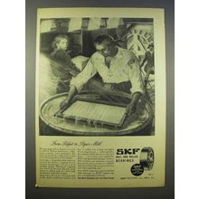 1946 SKF Ball and Roller Bearings Ad - Pulpit to Paper