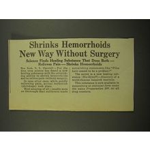 1964 Preparation H Ad - Shrinks Hemorrhoids Without Surgery