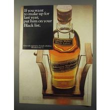 1966 Johnnie Walker Black Label Scotch Ad - Make Up