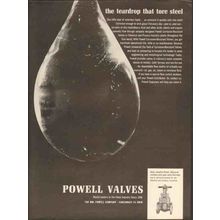 WM POWELL COMPANY 1962 corrosion teardrop tore steel valve vintage ad