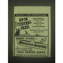 1945 Up in Central Park and Mexican Hayride Plays Advertisement