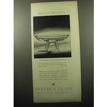 1950 Steuben Glass Centerpiece with Ribboned Base Advertisement