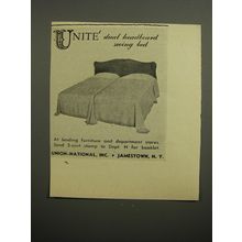 1952 Union-National Unite dual headboard swing bed Advertisement