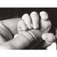 Babys Hand With Giant Thumb Optical Illusion Photographic Art Postcard