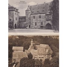 Budingen German Auberer Schlobhof Schloss 2x Old Postcard