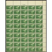 617, VF Mint NH Top PL# Sheet of 50 1¢ Stamps Brookman $400.00 - Stuart Katz