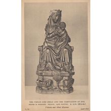 The Virgin & Child French Boxwood Antique 14th Century Statue Postcard