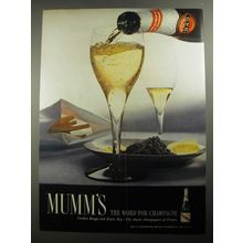 1956 Mumm's Champagne Ad - Mumm's the word for champagne