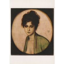 Franz Von Stuck Mrs Feez Portrait Painting Postcard