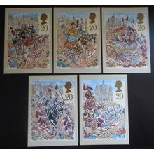 Lord Mayor's Show Set of 5 Stamp PHQ Postcard Series PHQ 121 The 1989 Postcards