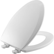 Bemis 1500EC Durable Wood Toilet Seat with Easy Clean Hinges, Made in USA, Elong