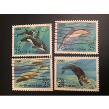 ICOLLECTZONE US 2508-2511 VF used Whales dolphin