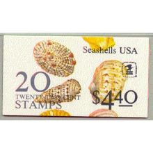 2117-2121a Bk146 22c Seashells Fine MNH DG 2 Pane/10 P# 3 L00348