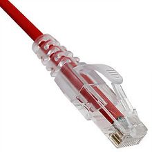 Slim Cat6a Red Copper Ethernet Cable, 10 Gigabit, 500 MHz, Snagless/Molded Bo...