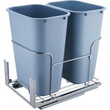 Pull-Out Trash Can, 35Lx2 Double Bins, Under Mount Kitchen Waste Container w...