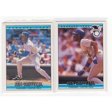 TWO 1992 Donruss Ken Griffey, Jr. cards #165, All Star #24 - Mariners