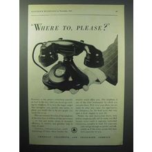 1933 Bell Telephone Ad - Where To, Please?