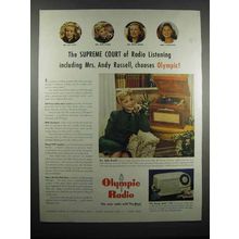 1947 Olympic Radio 7-622 Ad - Mrs. Andy Russell