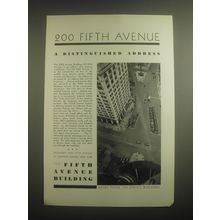1931 Fifth Avenue Building Ad - 200 Fifth Avenue a distinguished address